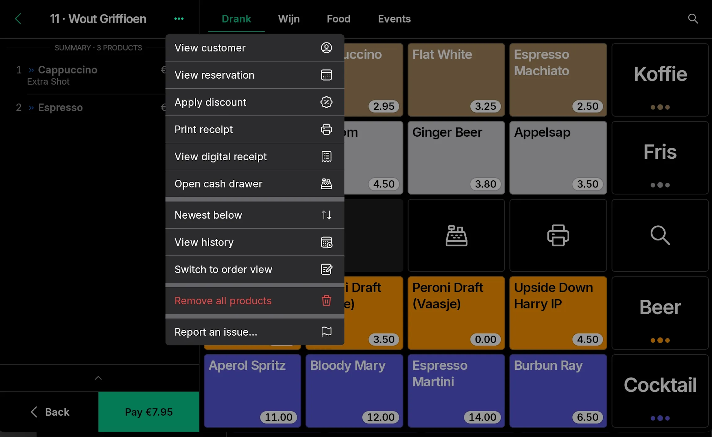 sales menu