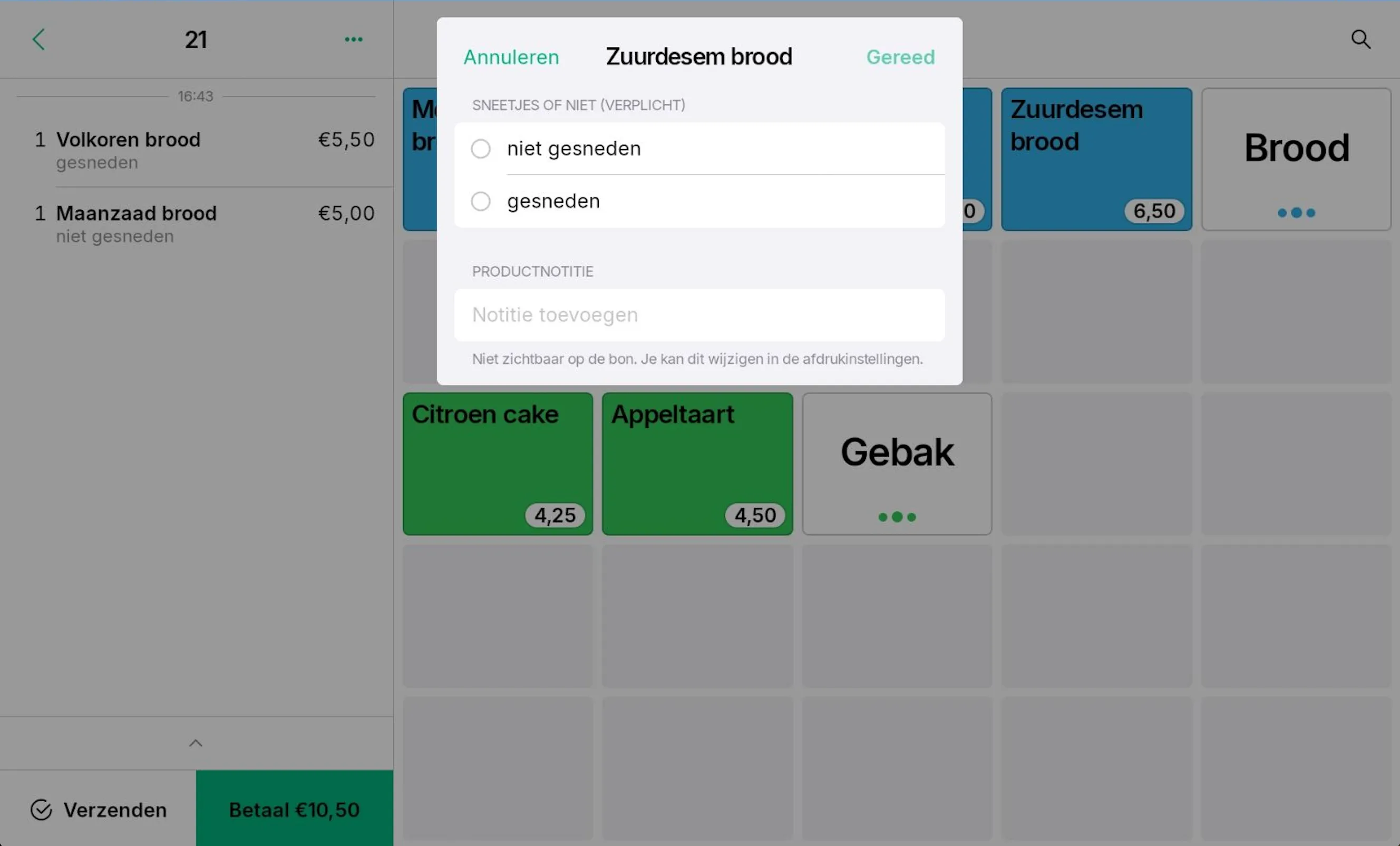 Adding note modifier to your products