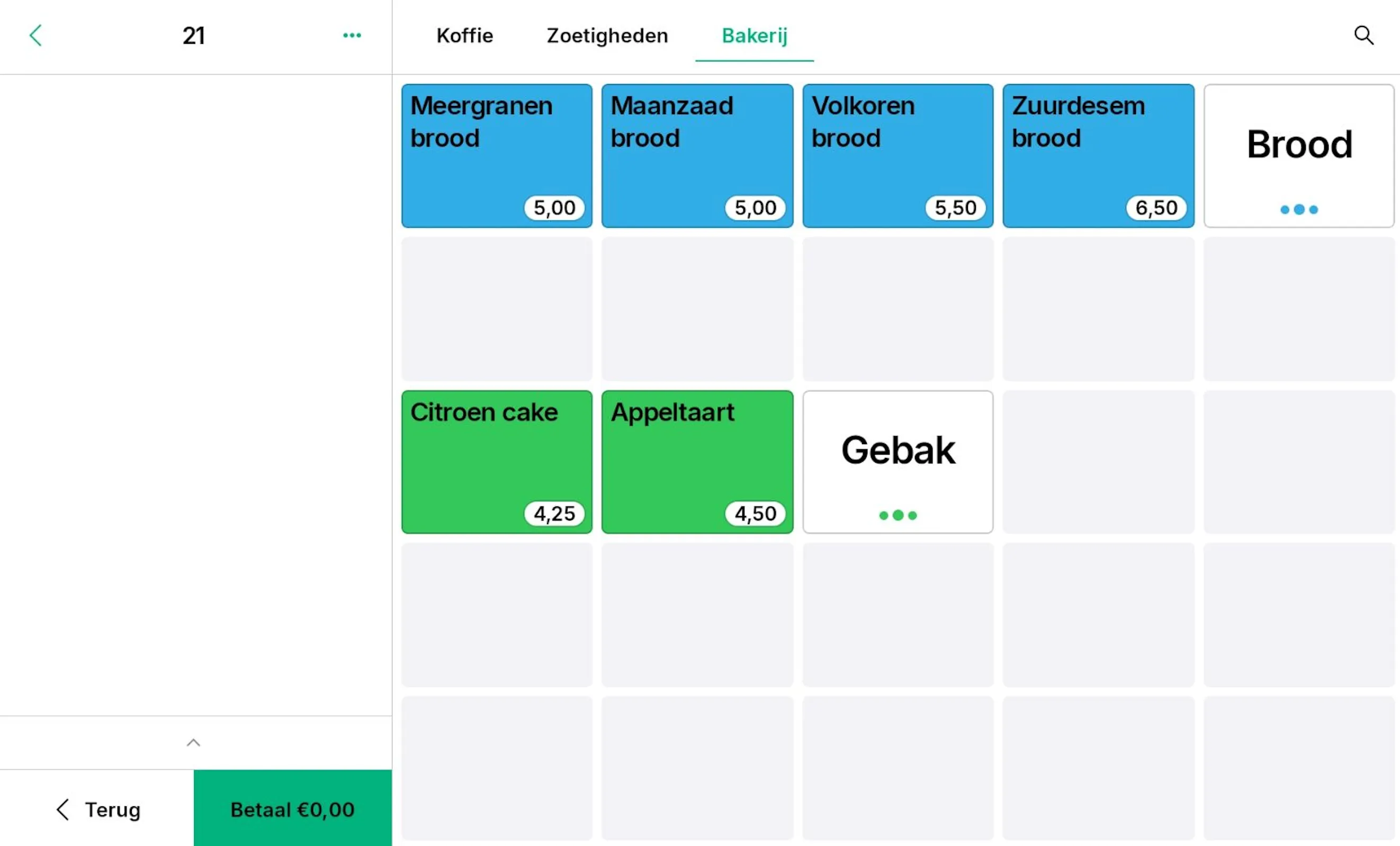Adding products to your Bakery Sales Screen